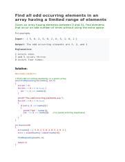 find the odd occurring element in an array|Find all odd occurring elements in an array having a limited range of.